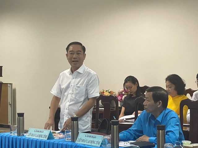 Ông Lê Văn Hòa – Chủ tịch LĐLĐ tỉnh Bà Rịa – Vũng Tàu phát biểu tại buổi lễ ký kết